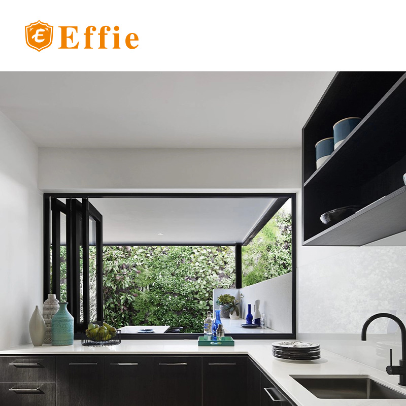 Soundproof Double Glazed Aluminum Folding Windows